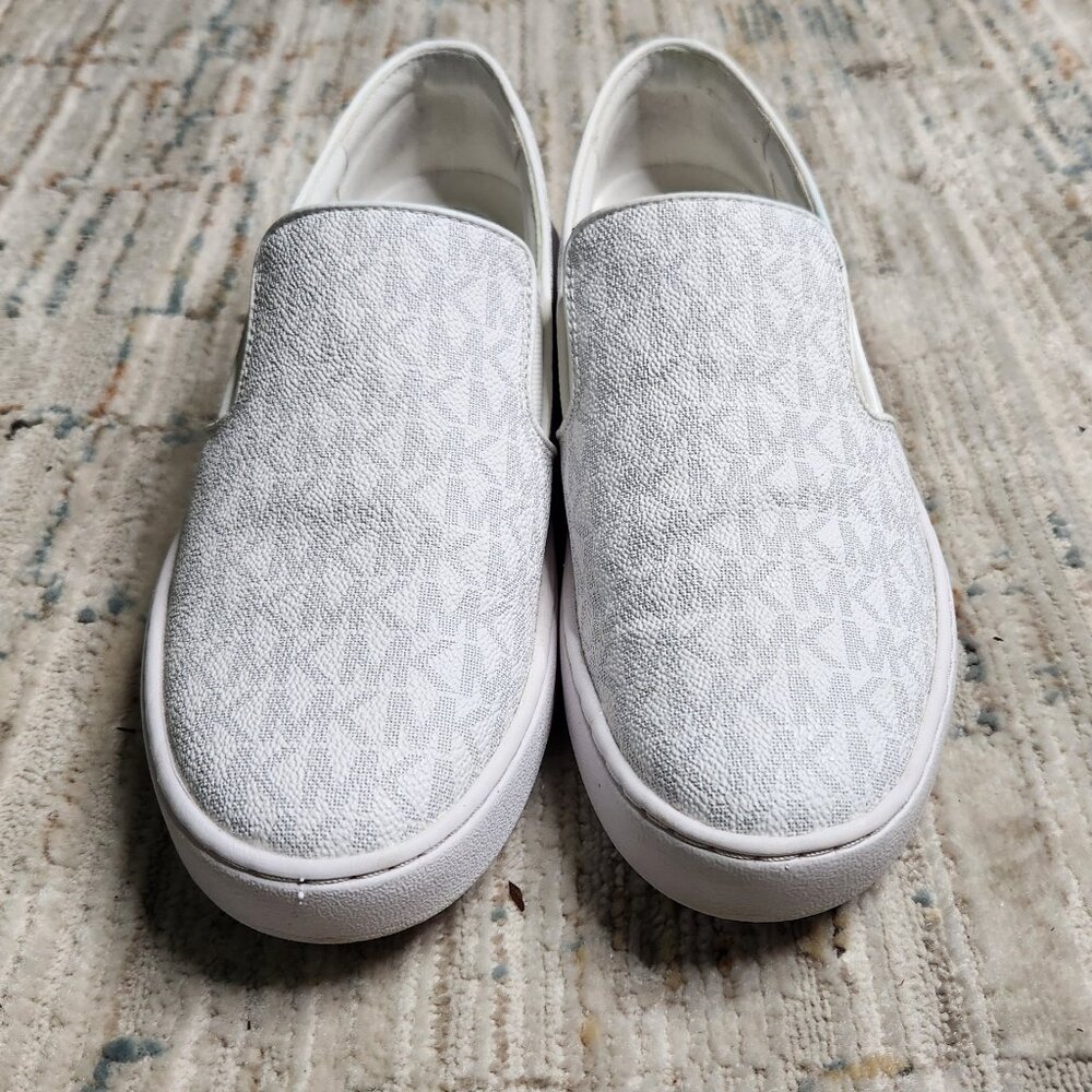Michael Kors White Slip-On Logo Sneakers